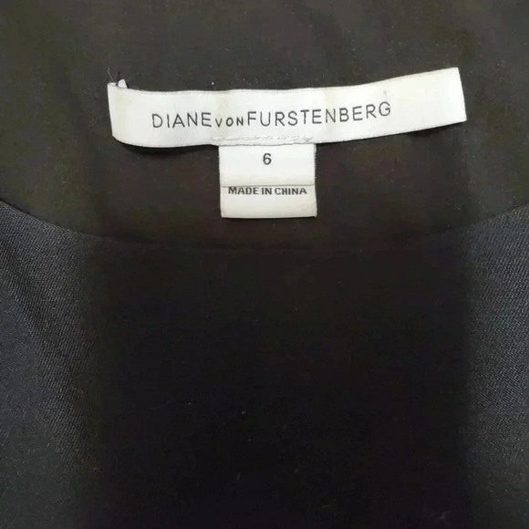 Diane Von Furstenberg leaves print black and white Dress Size 6 - Picture 3 of 3